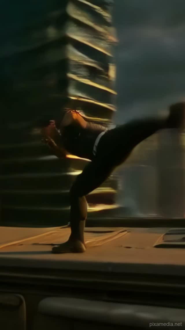 Steel Rooftop Duel - Action & Stunts AI stock